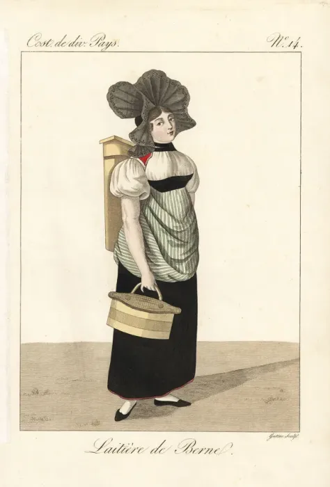 Framed Print : Milkmaid of Bern, Switzerland, 19th century Framed Print : Milkmaid of Bern, Switzerland, 19th century