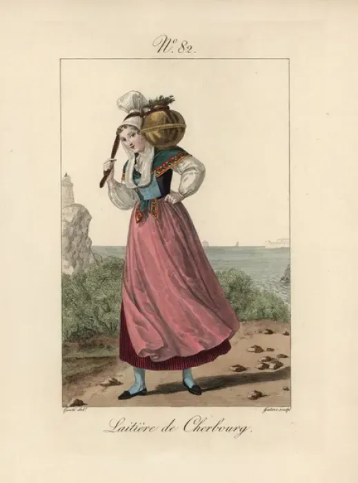 Framed Print : Milkmaid of Cherbourg In Normandy, the women Framed Print : Milkmaid of Cherbourg In Normandy, the women