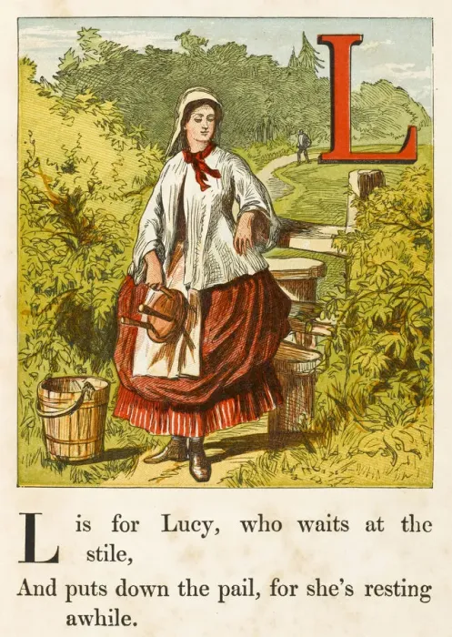 Framed Print : MILKMAID AT STILE Framed Print : MILKMAID AT STILE