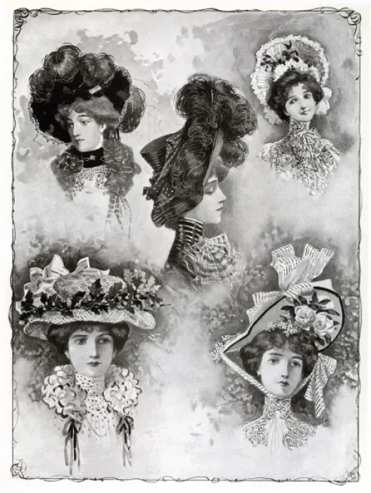 Framed Print : Millinery fashion figures 1902 Framed Print : Millinery fashion figures 1902