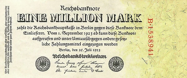 One Million German Mark banknote - 1923