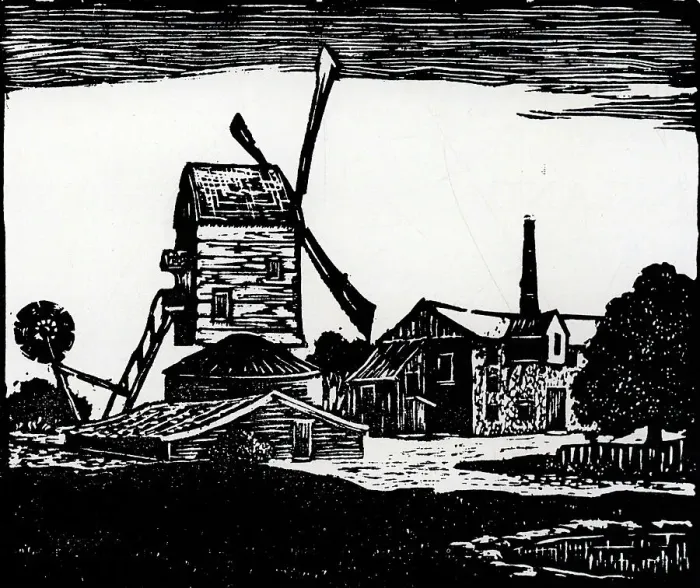 Framed Print : Mills, Old and New Framed Print : Mills, Old and New
