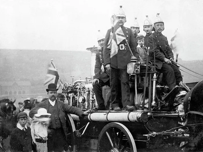 Framed Print : Milnsbridge Fire Brigade in 1908 Framed Print : Milnsbridge Fire Brigade in 1908