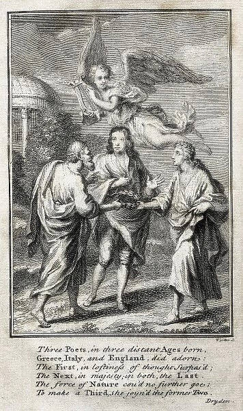 MILTON, John (1608-1674). British poet. Illustration