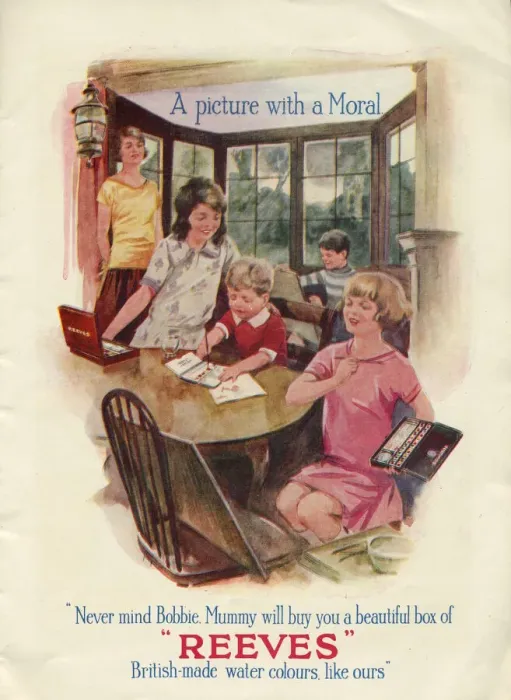 Framed Print : Never mind Bobbie. Mummy will buy you a beautiful box of Reeves British-made water Framed Print : Never mind Bobbie. Mummy will buy you a beautiful box of Reeves British-made water