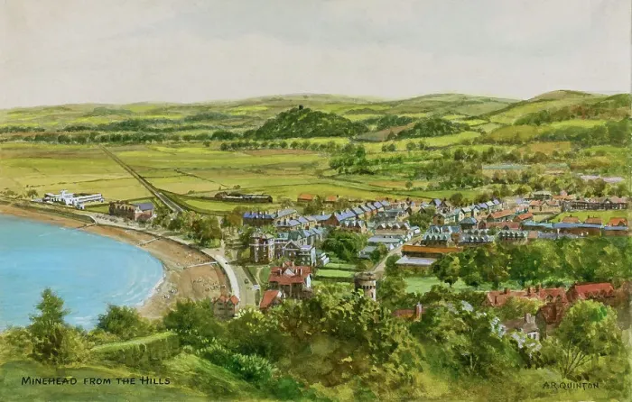 Framed Print : Minehead, Somerset, viewed from the hills Framed Print : Minehead, Somerset, viewed from the hills