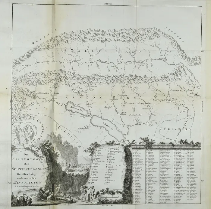 Framed Print : Mineral map of Switzerland (Gruner 1770) Framed Print : Mineral map of Switzerland (Gruner 1770)