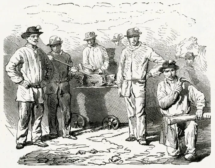 Framed Print : Miners in Bethune 1861 Framed Print : Miners in Bethune 1861