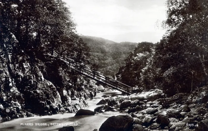 Framed Print : The Miner's Bridge, Betws-y-Coed, North Wales Date: circa 1910s Framed Print : The Miner's Bridge, Betws-y-Coed, North Wales Date: circa 1910s