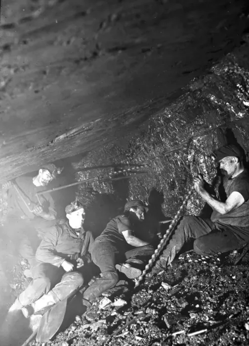 Framed Print : Miners in a narrow coal seam, South Wales Framed Print : Miners in a narrow coal seam, South Wales