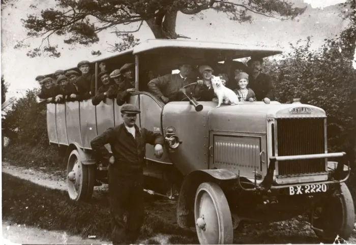 Framed Print : Miners outing in a charabanc, South Wales Framed Print : Miners outing in a charabanc, South Wales