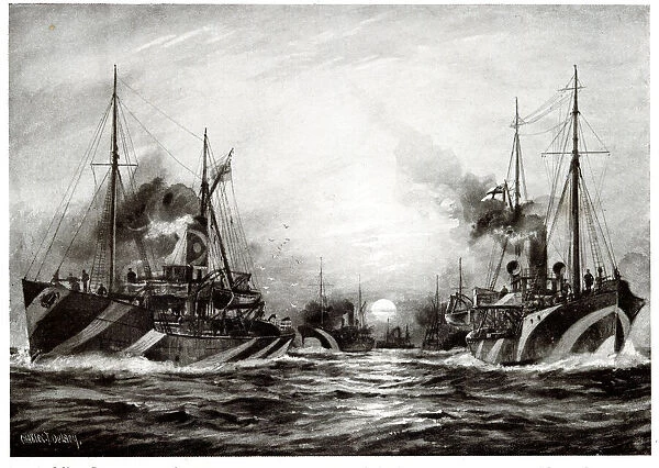 Minesweepers in the North Sea, WW1