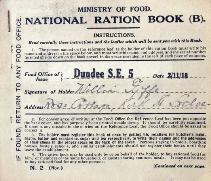 Framed Print : A Ministry of Food National Ration Book - WWI Framed Print : A Ministry of Food National Ration Book - WWI