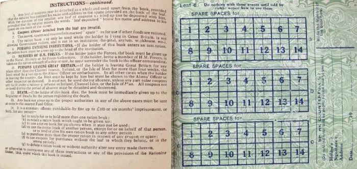 Framed Print : A Ministry of Food National Ration Book - WWI