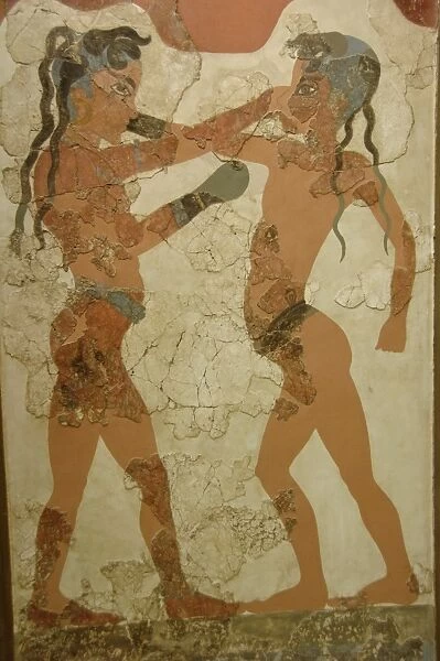 Minoan art. Greece. 16th century B. C. Fresco of boxing kids