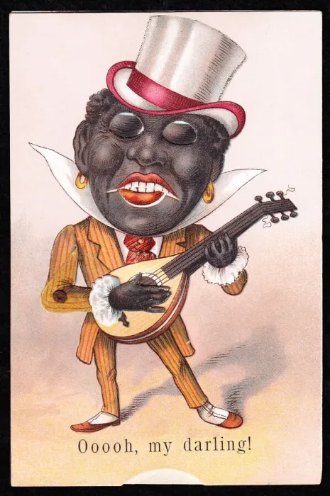 Framed Print : Minstrel playing a mandolin on a comic greetings card Framed Print : Minstrel playing a mandolin on a comic greetings card
