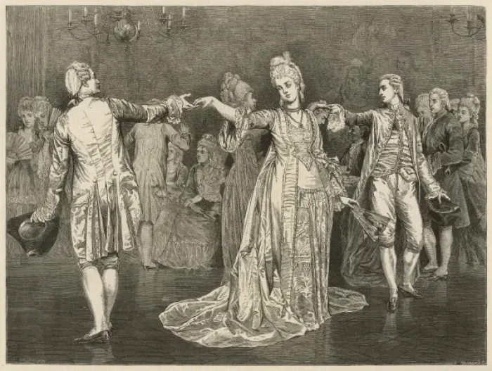 Framed Print : A Minuet. A dance scene showing a minuet Framed Print : A Minuet. A dance scene showing a minuet