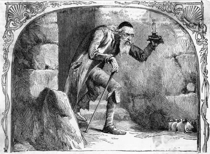 Framed Print : MISER EXAMINES LOOT