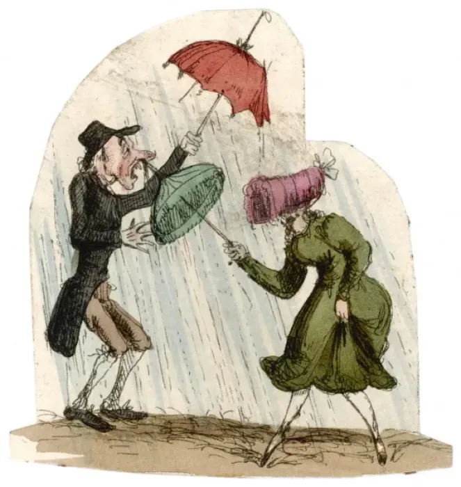 Framed Print : Mishap with an Umbrella Framed Print : Mishap with an Umbrella