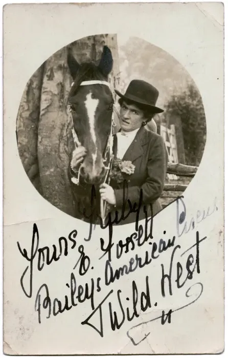 Framed Print : Miss Emmie Fossett, circus performer, with horse Framed Print : Miss Emmie Fossett, circus performer, with horse