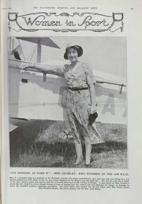 Framed Print : Miss F. J. Crossley, Aviatrix Framed Print : Miss F. J. Crossley, Aviatrix