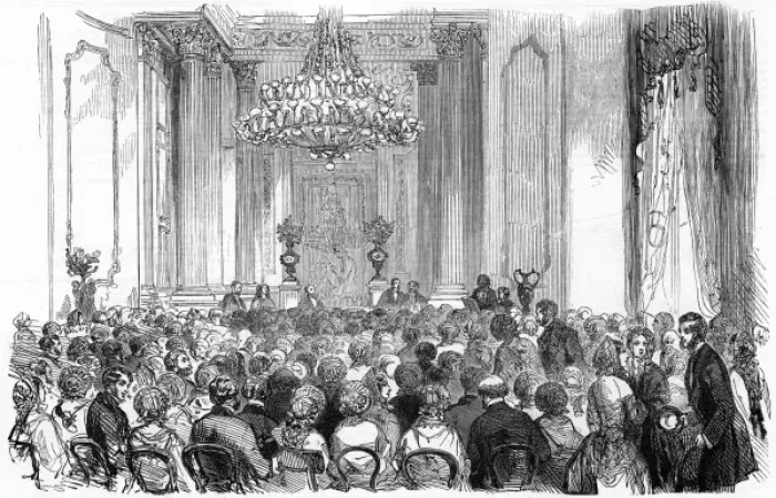Framed Print : Miss Greenfields concert at Stafford House Framed Print : Miss Greenfields concert at Stafford House