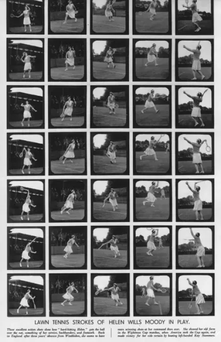 Framed Print : Miss Helen Wills Moody in action Framed Print : Miss Helen Wills Moody in action