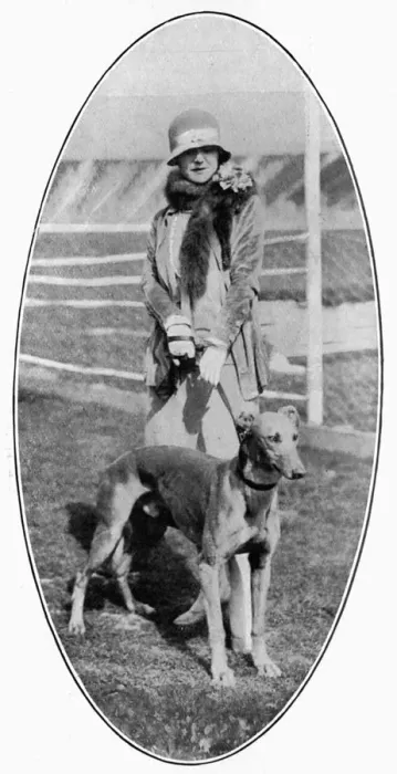 Framed Print : Miss Isabel Jeans with her greyhound Framed Print : Miss Isabel Jeans with her greyhound