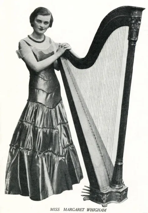 Framed Print : Miss Margaret Whigham with her harp Framed Print : Miss Margaret Whigham with her harp