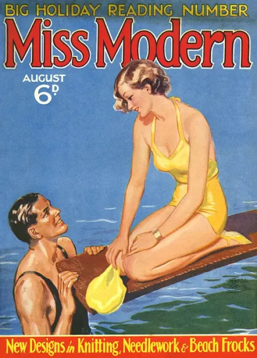 Framed Print : Miss Modern magazine August 1934 by Fred Purvis Framed Print : Miss Modern magazine August 1934 by Fred Purvis