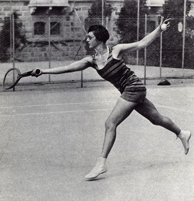 Framed Print : Miss S. T. Phillips playing tennis at the Venice Lido Framed Print : Miss S. T. Phillips playing tennis at the Venice Lido