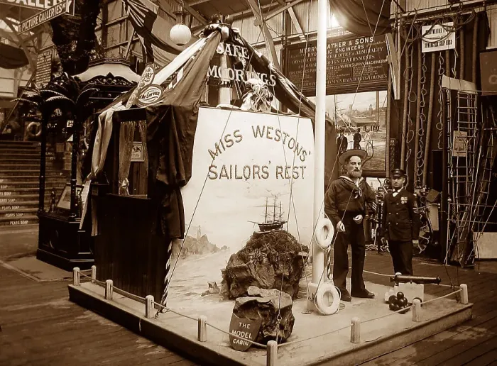 Framed Print : Miss Weston's Sailors Rest, Royal Naval Exhibition Framed Print : Miss Weston's Sailors Rest, Royal Naval Exhibition