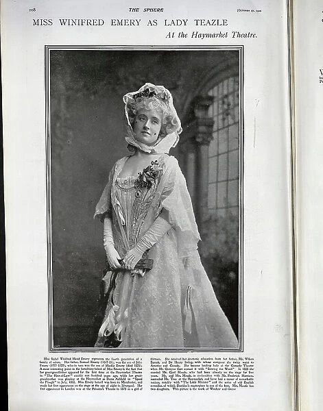 Miss Winifred Emery as Lady Teazle