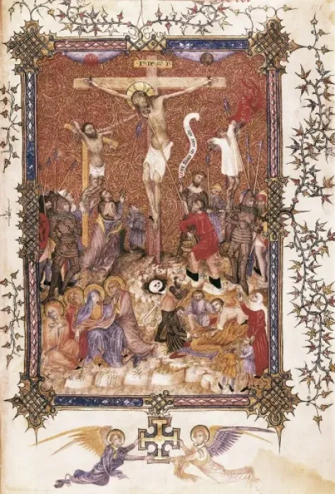 Framed Print : Missal. 1409. Representation of the Crucifixion Framed Print : Missal. 1409. Representation of the Crucifixion