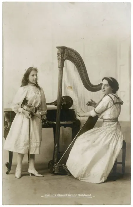 Framed Print : Misses Maud and Grace Hubbard, musicians Framed Print : Misses Maud and Grace Hubbard, musicians