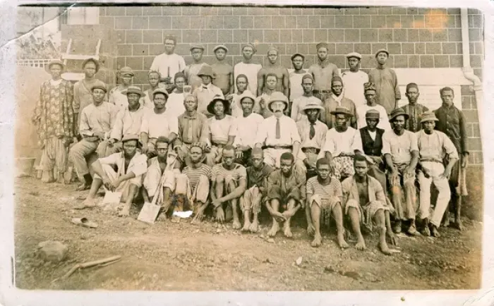 Framed Print : Missionary with Native Workers Framed Print : Missionary with Native Workers