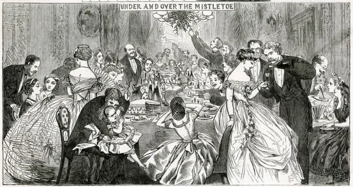 Framed Print : Under and Over the mistletoe 1863 Framed Print : Under and Over the mistletoe 1863