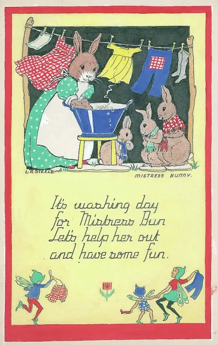 Framed Print : Mistress Bunny. It's washing day / for Mistress Bun? Framed Print : Mistress Bunny. It's washing day / for Mistress Bun?