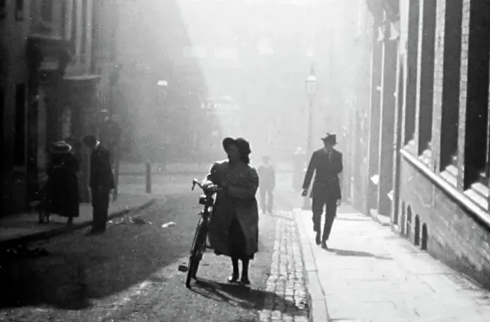 Framed Print : A misty morning somewhere in England, probably 1920s Framed Print : A misty morning somewhere in England, probably 1920s