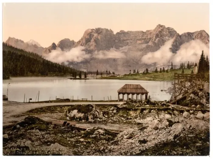 Framed Print : Misurinasee, Sorapiss and Monte Antelao, Tyrol, Austro-Hunga Framed Print : Misurinasee, Sorapiss and Monte Antelao, Tyrol, Austro-Hunga