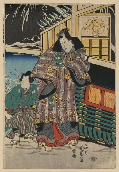 Mitsuji near a carriage in the snow