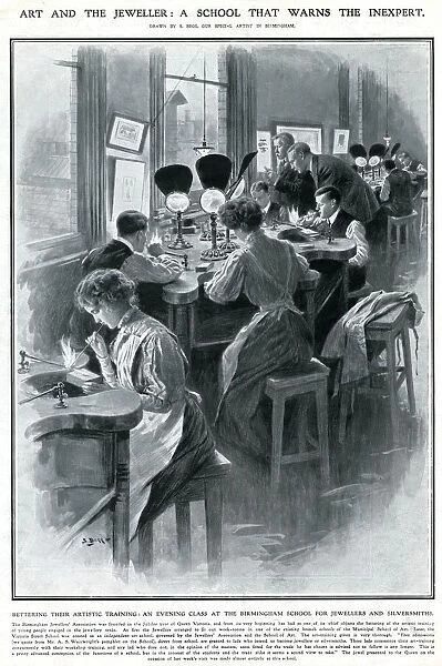 Mixed gender evening class at an arts school 1909