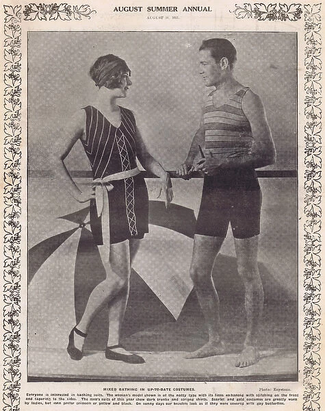 Mixed up-to-date bathing costumes, 1925