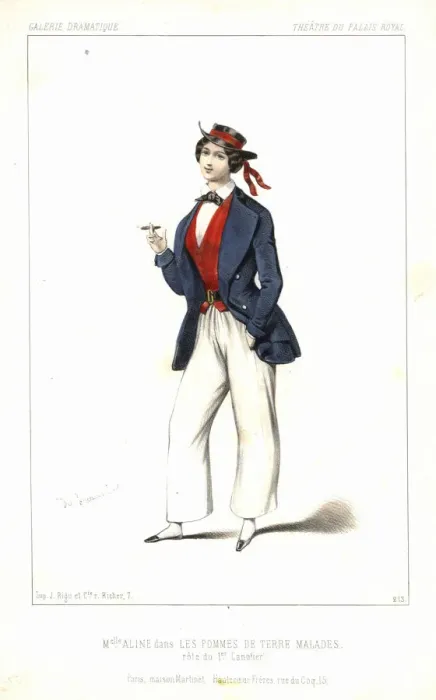 Framed Print : Mlle. Aline as the First Boatman in Les Pommes Framed Print : Mlle. Aline as the First Boatman in Les Pommes