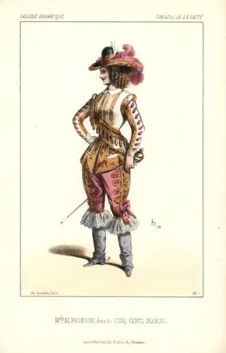 Framed Print : Mlle Alphonsine in male drag as the Princess Framed Print : Mlle Alphonsine in male drag as the Princess