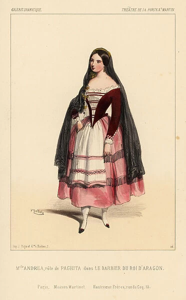 Mlle. Andrea as Paghita in Le Barbier du Roi d Aragon, 1844