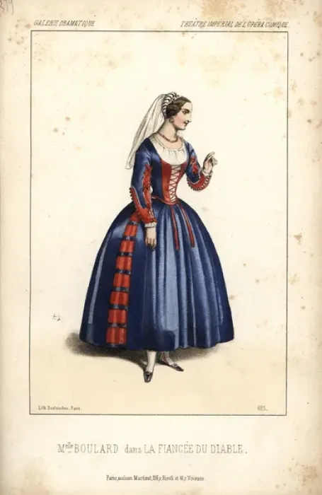 Framed Print : Mlle Boulard in La Fiancee du Diable at the Opera Comique Framed Print : Mlle Boulard in La Fiancee du Diable at the Opera Comique