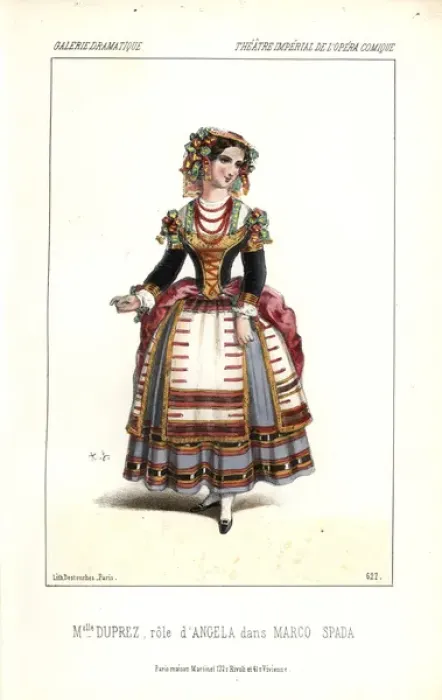 Framed Print : Mlle Caroline Duprez as Angela in Marco Spada Framed Print : Mlle Caroline Duprez as Angela in Marco Spada