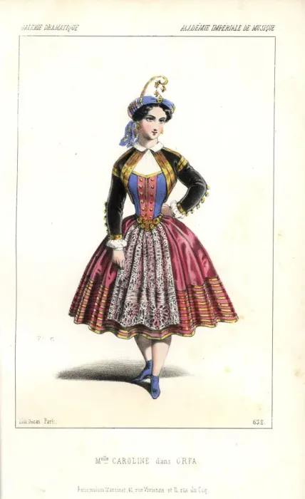 Framed Print : Mlle. Caroline Lassiat in Maziliers Orfa at the Academie Imperiale de Musique Framed Print : Mlle. Caroline Lassiat in Maziliers Orfa at the Academie Imperiale de Musique