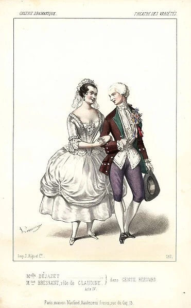 Mlle Dejazet and Madame Bressant in Gentil Bernard, 1846